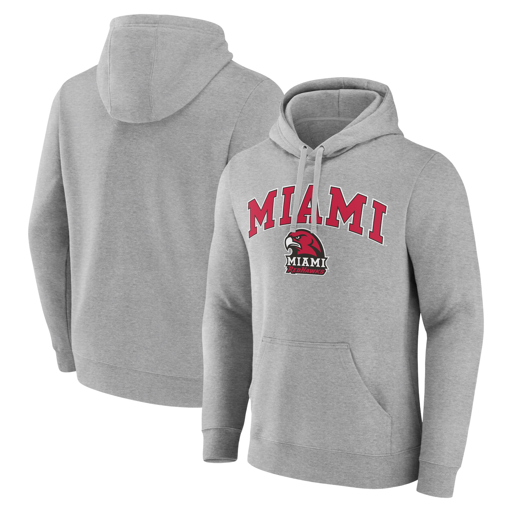 Men's Gray Miami University RedHawks Campus Pullover Hoodie