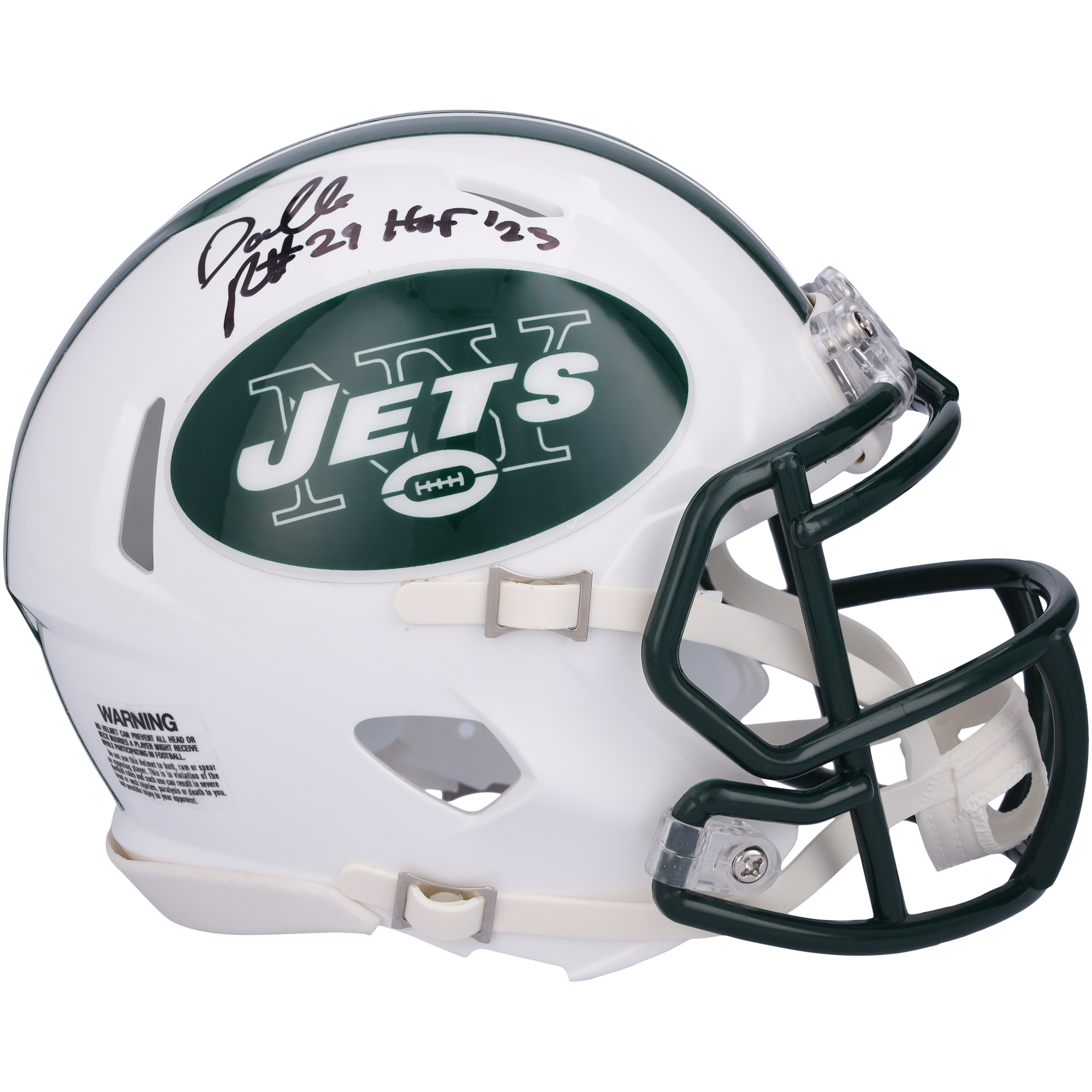 Darrelle Revis New York Jets Autographed Riddell 1998-2018 Throwback Speed Mini Helmet with "HOF 23" Inscription