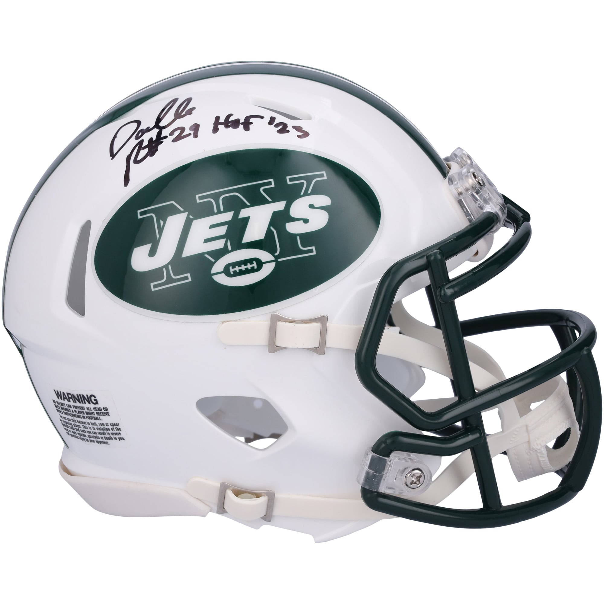 Darrelle Revis New York Jets Autographed Riddell 1998-2018 Throwback Speed Mini Helmet with "HOF 23" Inscription
