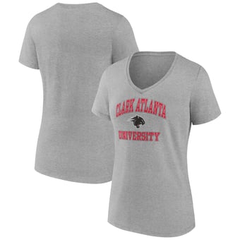 Women's Gray Clark Atlanta University Panthers Campus V-Neck T-Shirt