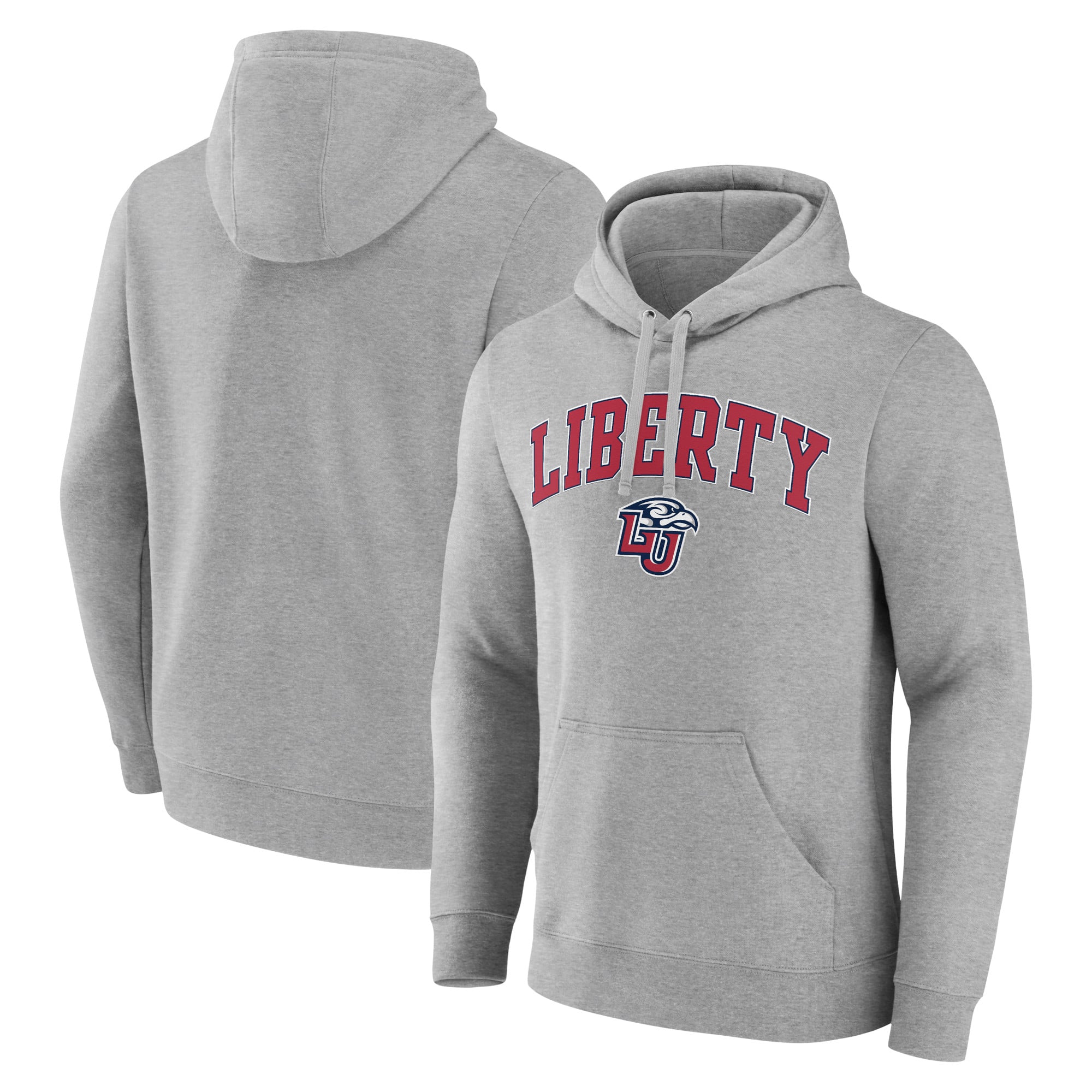 Men's Gray Liberty Flames Campus Pullover Hoodie