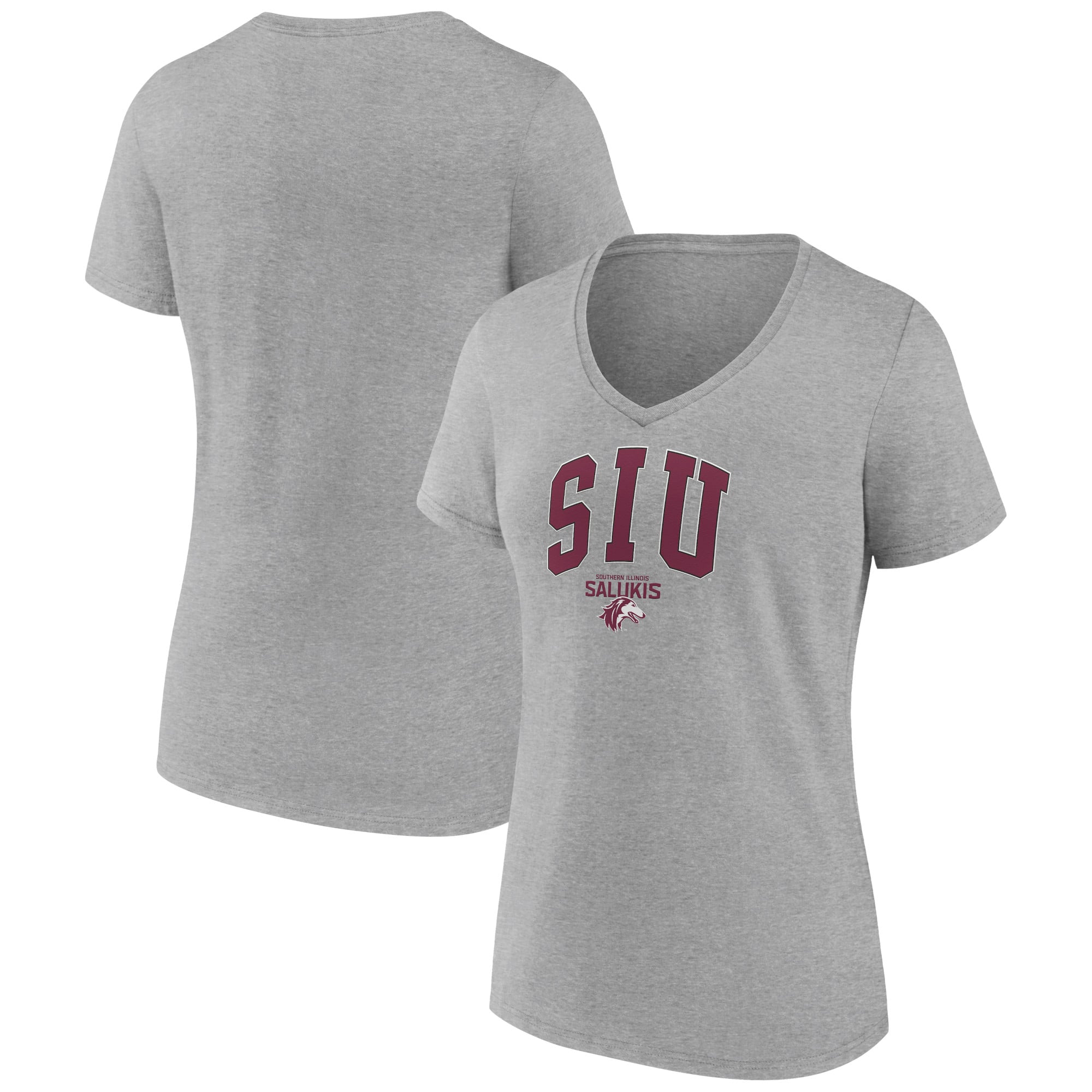 Women's Gray Southern Illinois Salukis Campus V-Neck T-Shirt