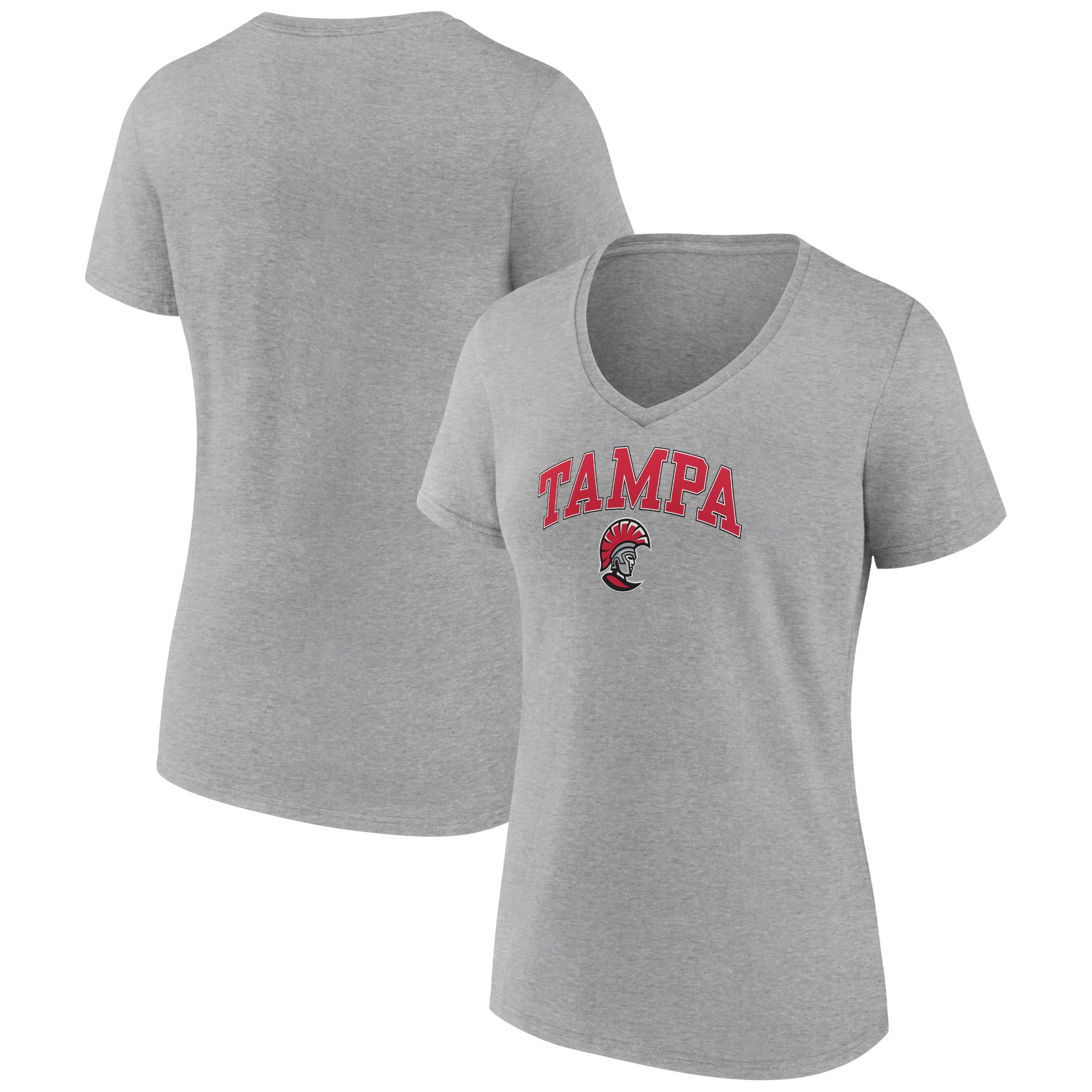 Women's Gray Tampa Spartans Campus V-Neck T-Shirt