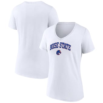 Women's White Boise State Broncos Campus V-Neck T-Shirt