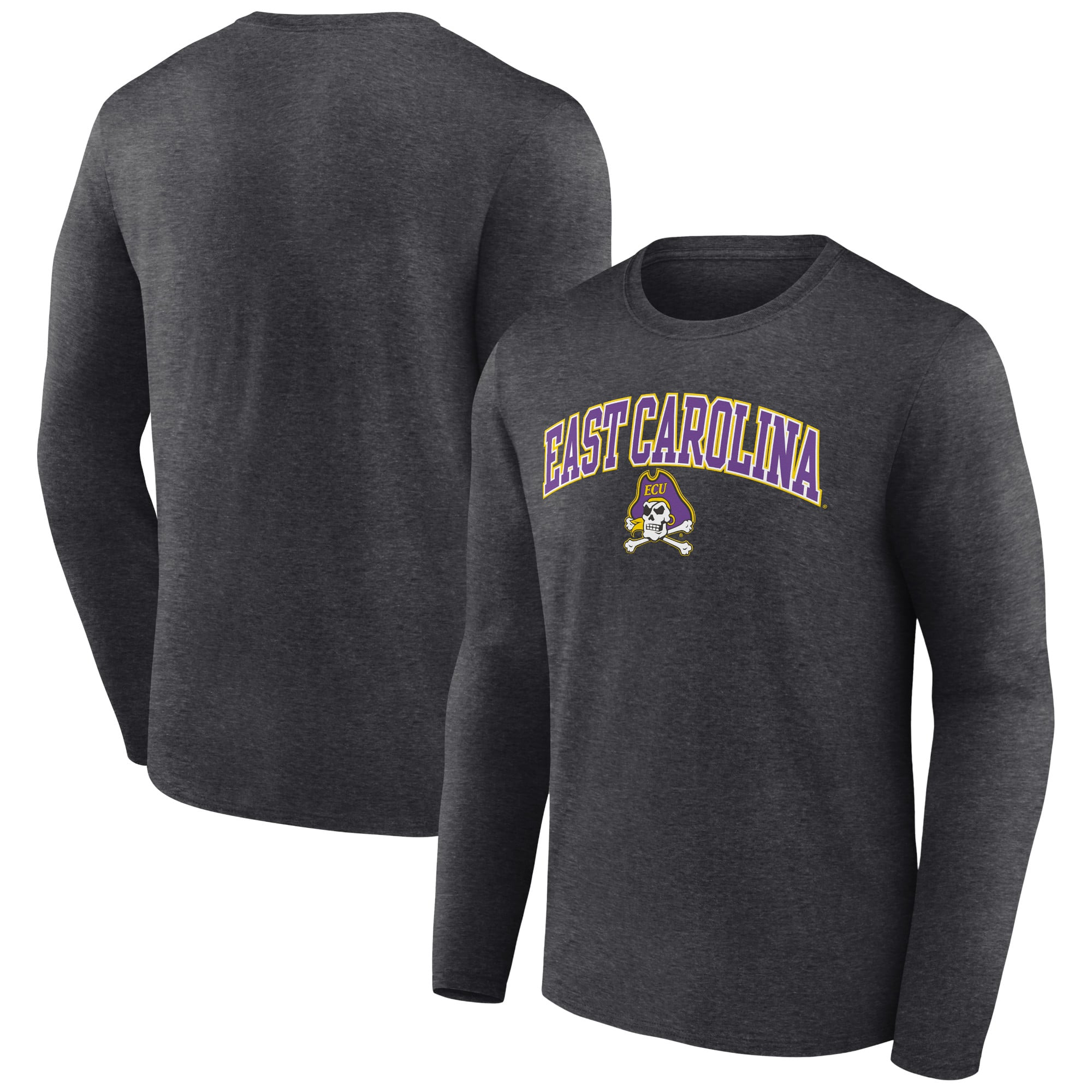 Men's Charcoal ECU Pirates Campus Long Sleeve T-Shirt