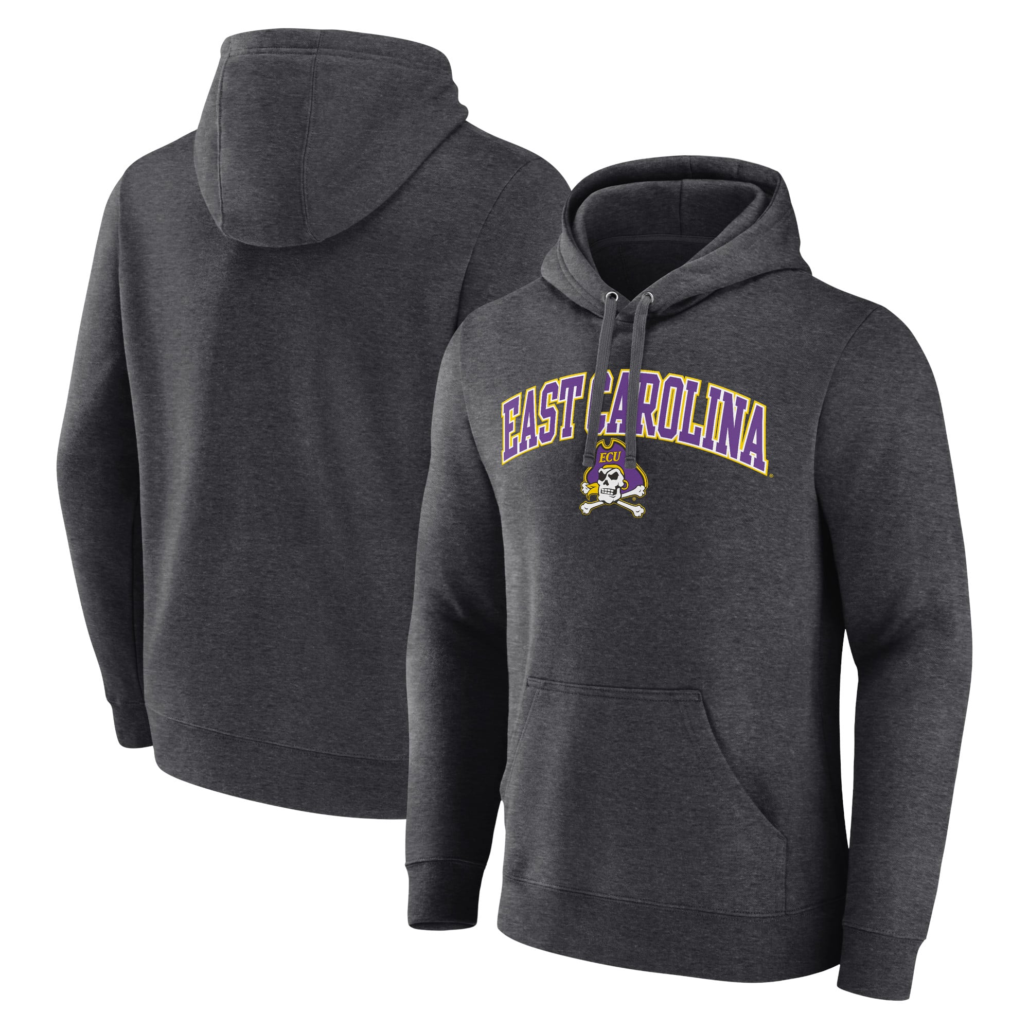 Men's Charcoal ECU Pirates Campus Pullover Hoodie