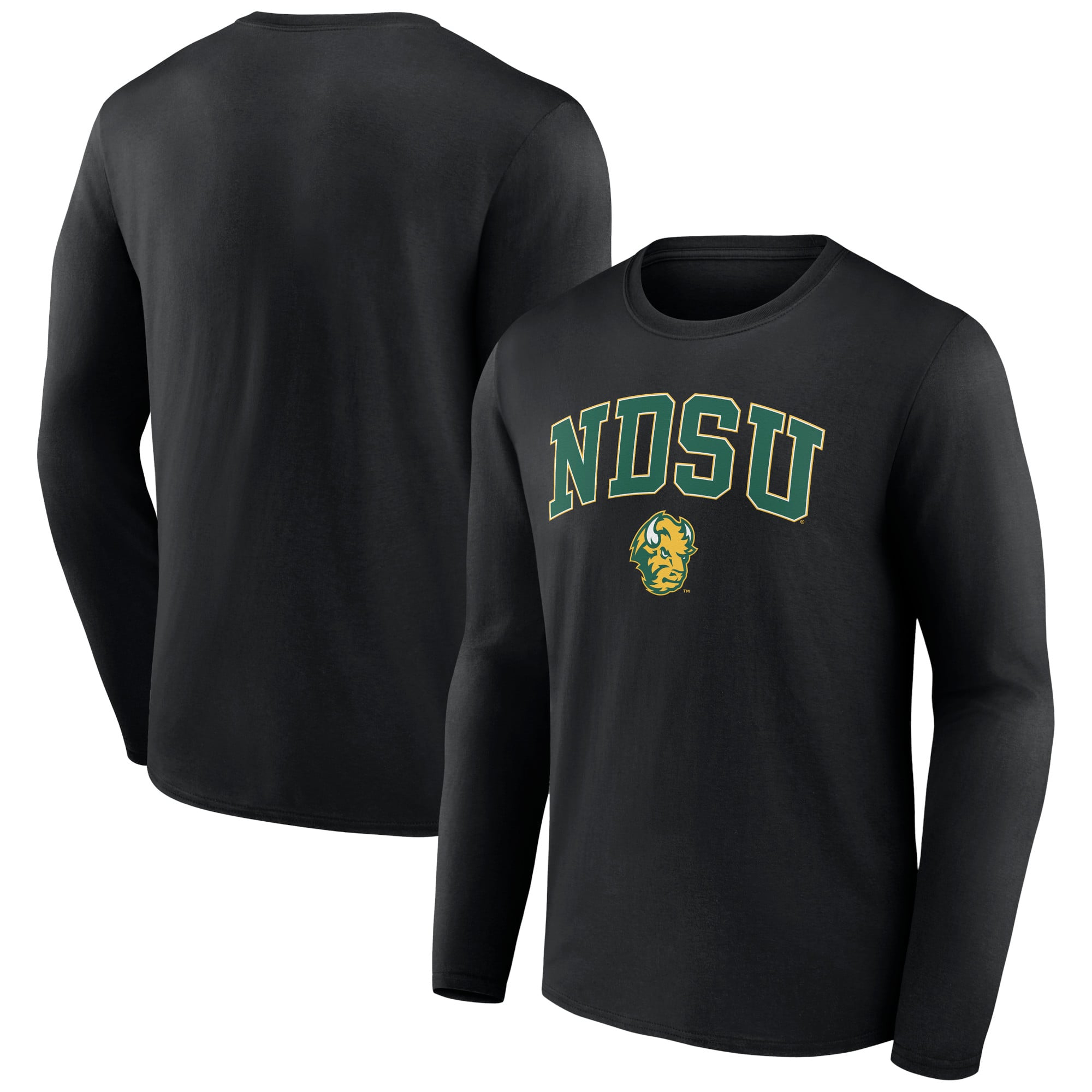 Men's Black NDSU Bison Campus Long Sleeve T-Shirt
