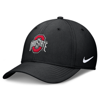 Men's Nike Black Ohio State Buckeyes Rise SwooshFlex Dri-FIT Hat