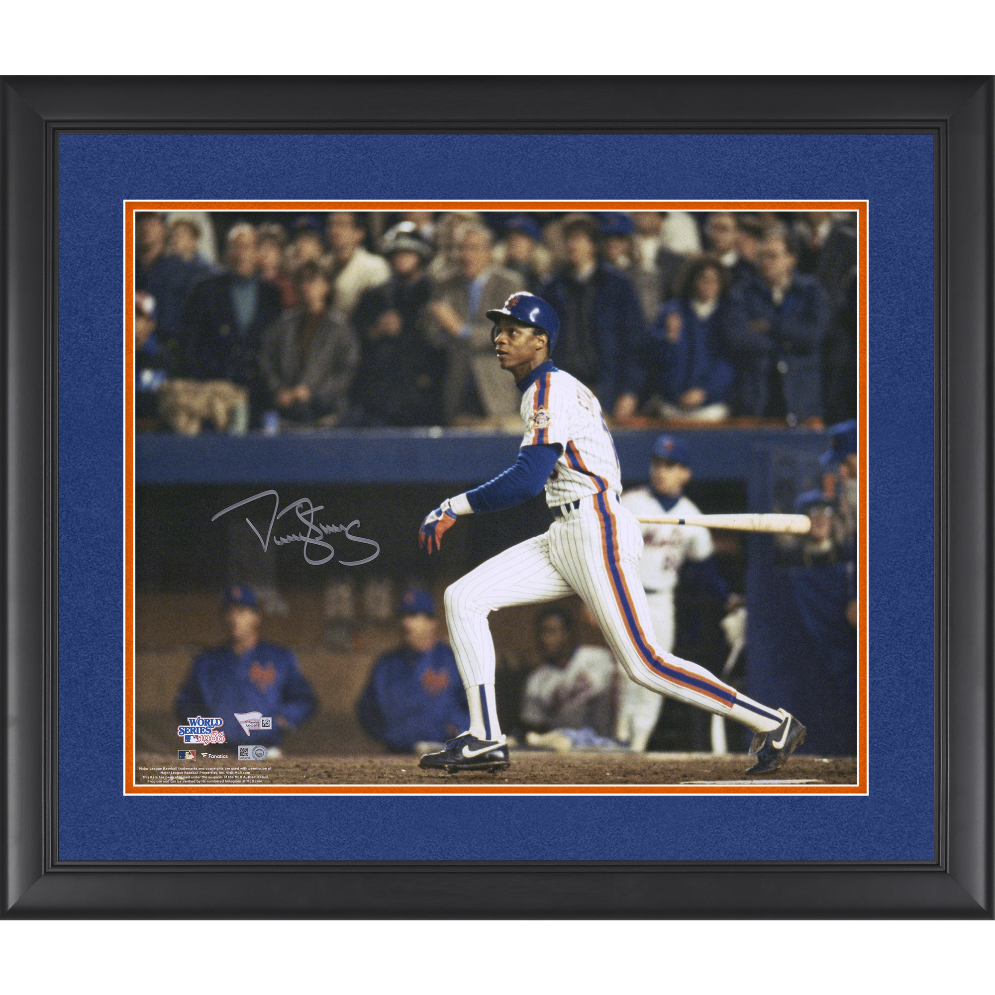 Darryl Strawberry New York Mets Autographed Framed 16" x 20" 1986 World Series Hitting Photograph