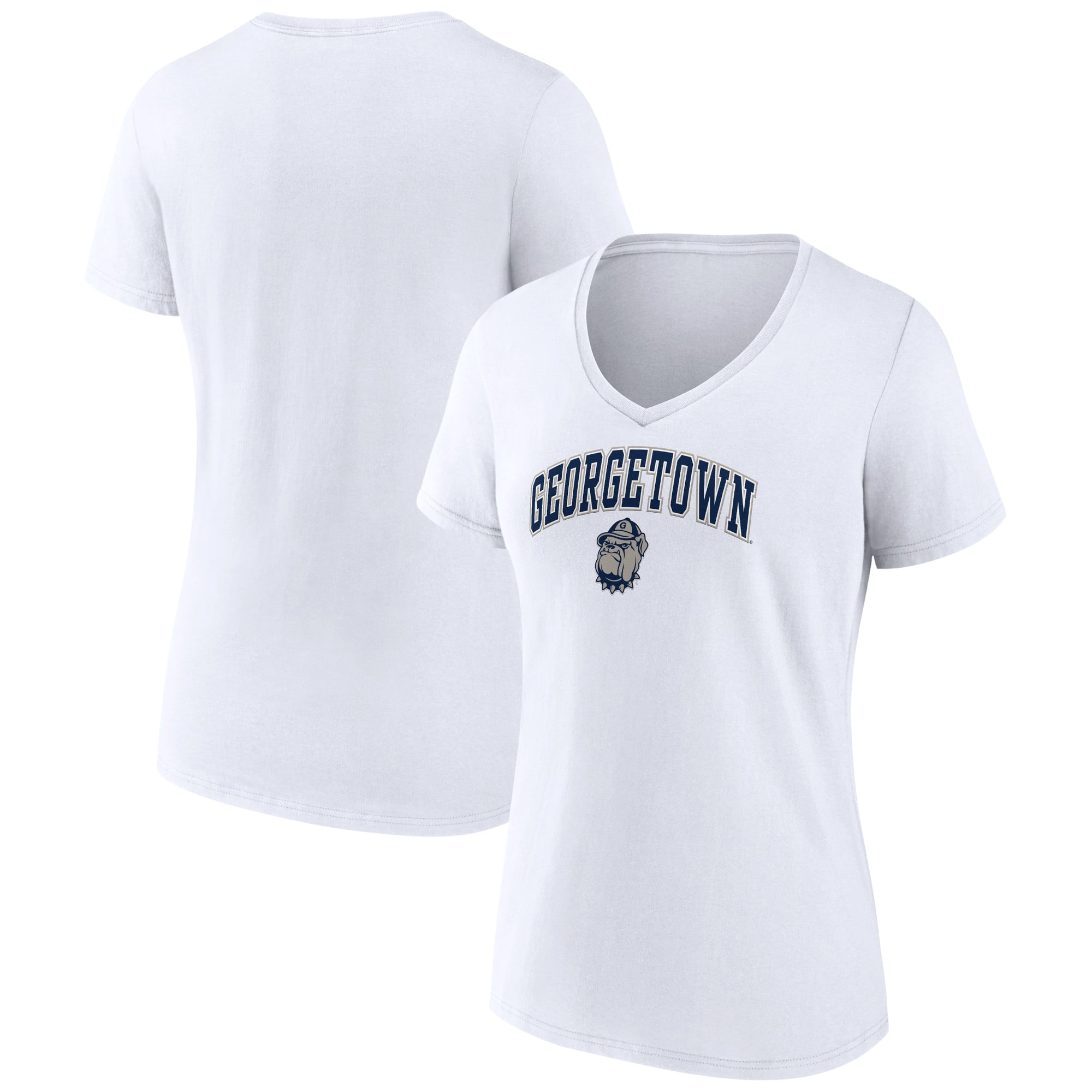 Women's White Georgetown Hoyas Campus V-Neck T-Shirt
