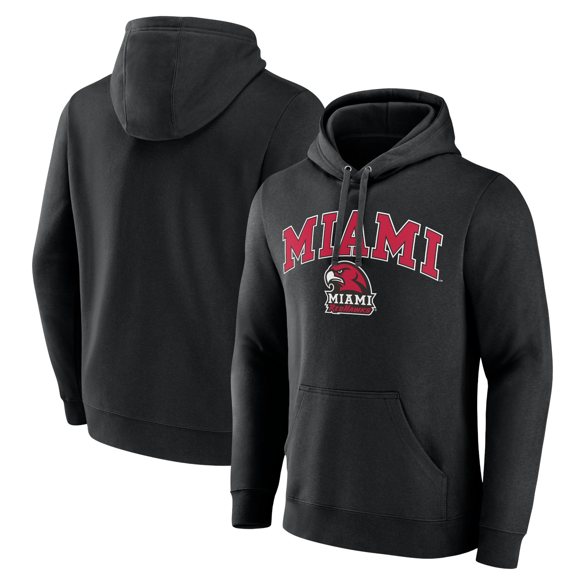 Men's Black Miami University RedHawks Campus Pullover Hoodie