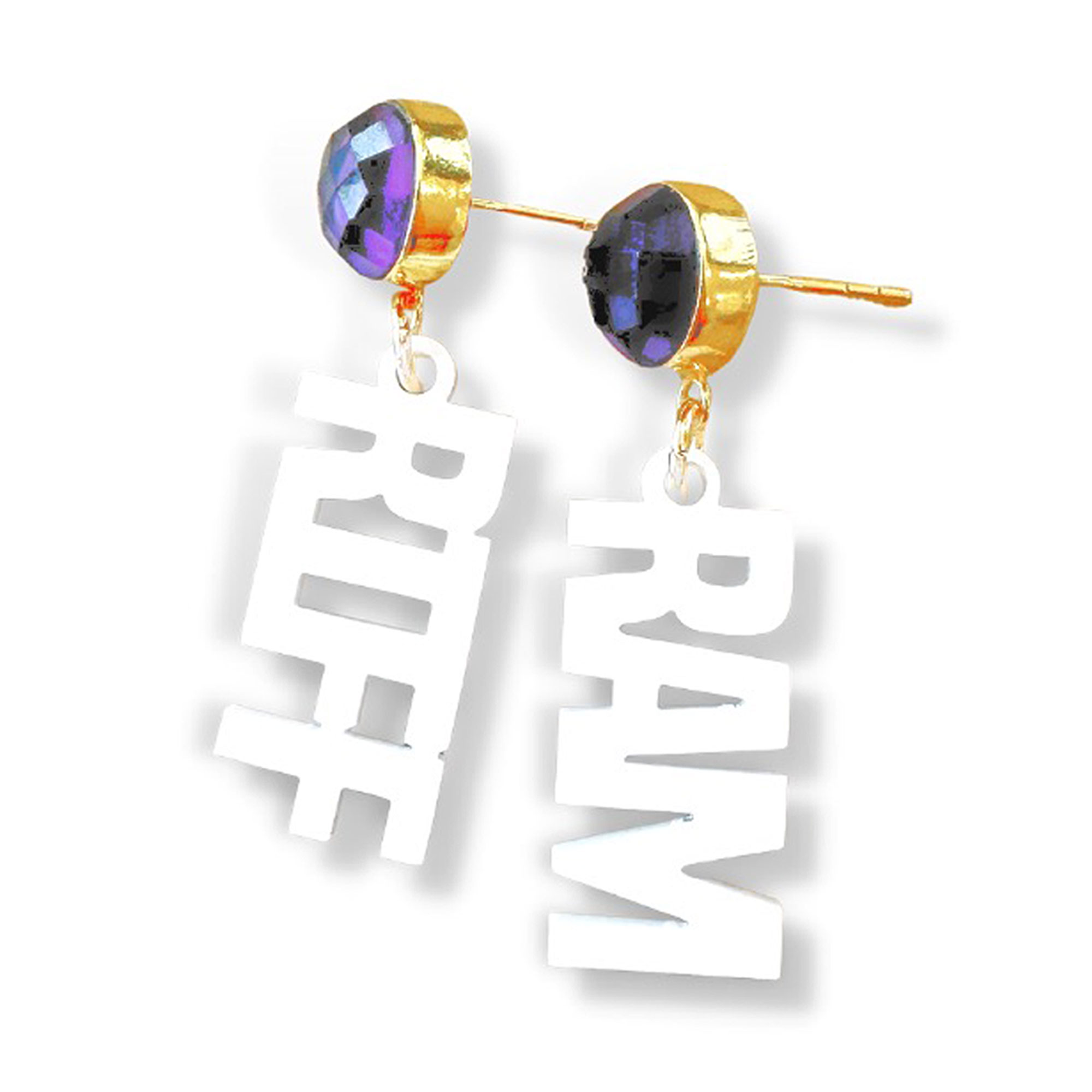 Brianna Cannon TCU Horned Frogs Mini Word Earrings