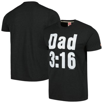 Men's Homage Heather Charcoal "Stone Cold" Steve Austin Dad 3:16 Tri-Blend T-Shirt