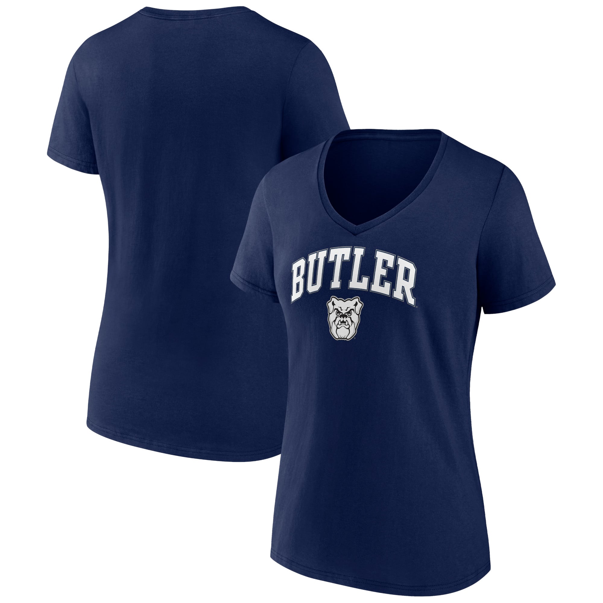 Women's Navy Butler Bulldogs Campus V-Neck T-Shirt
