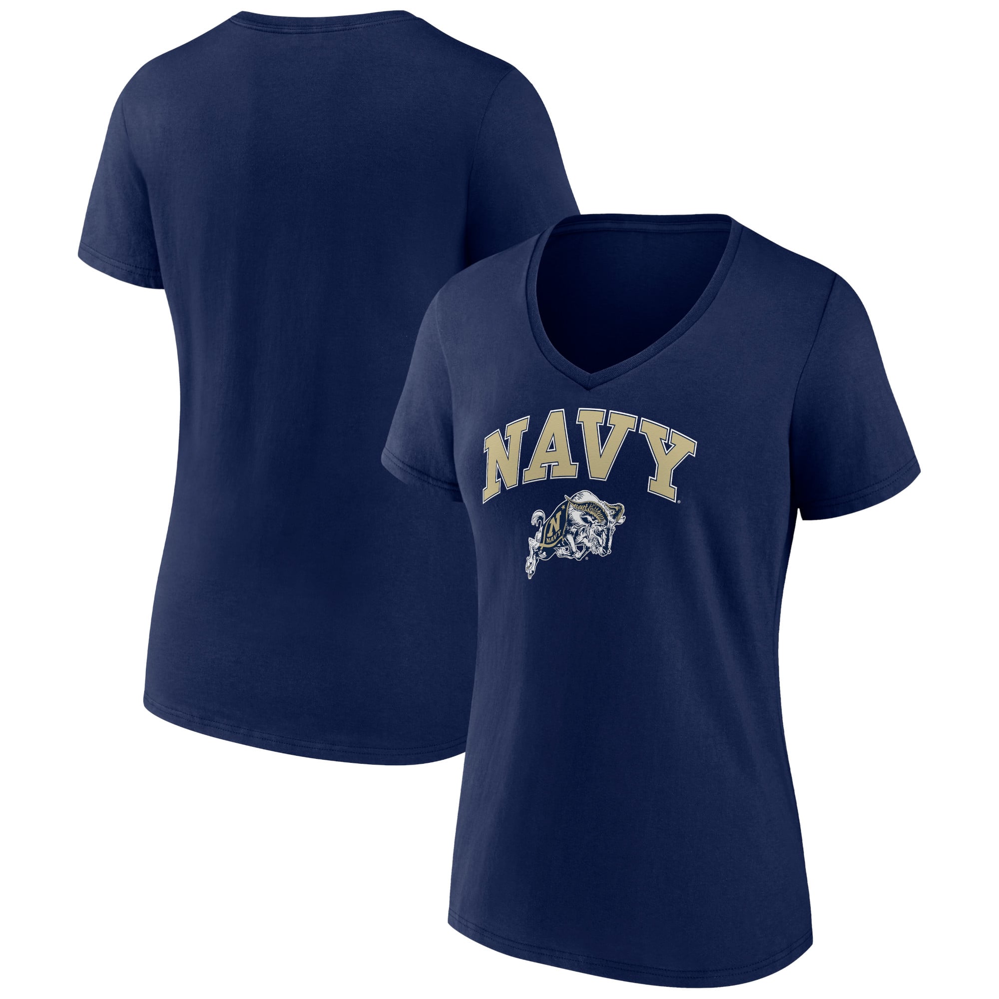 Women's Navy Navy Midshipmen Campus V-Neck T-Shirt