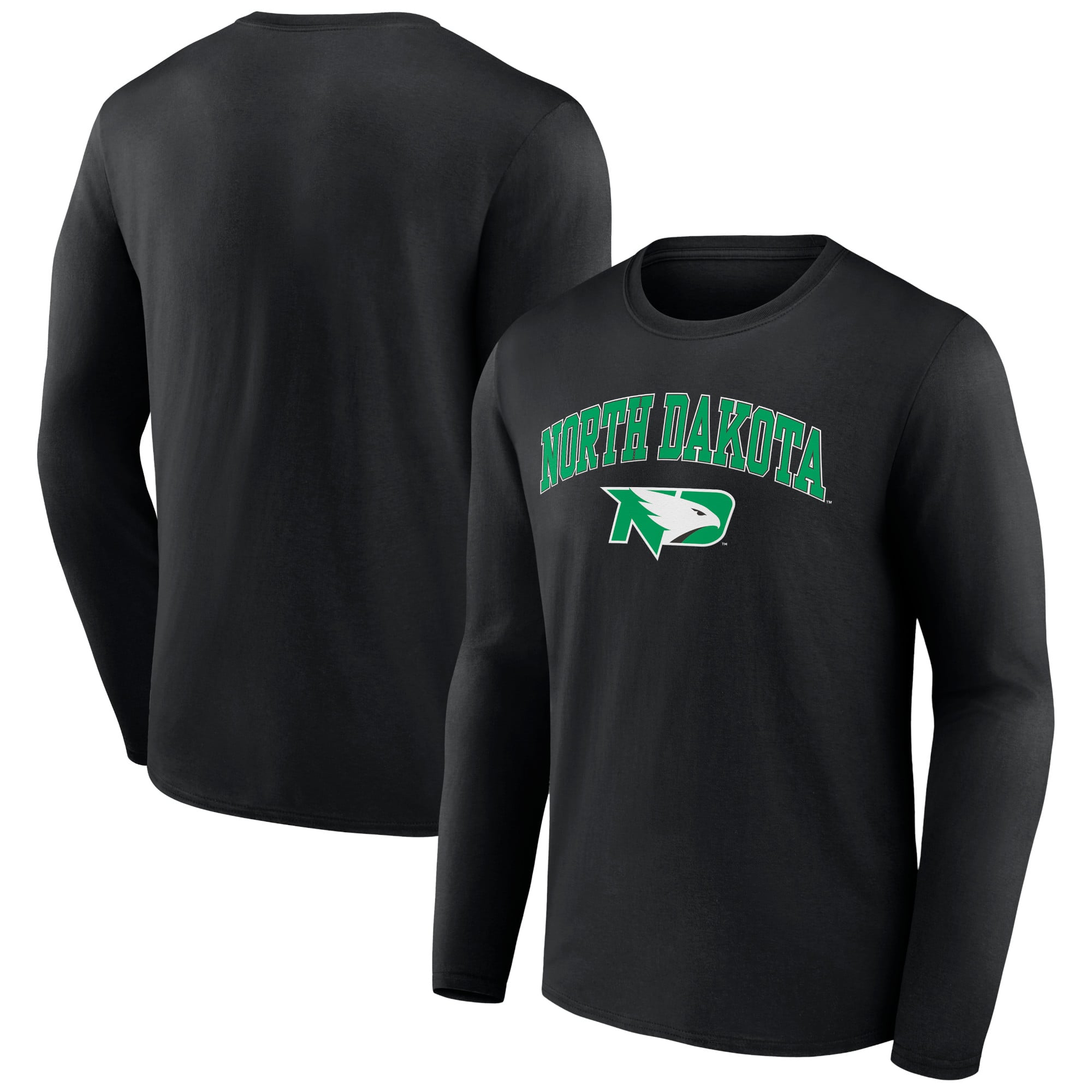 Men's Black North Dakota Campus Long Sleeve T-Shirt