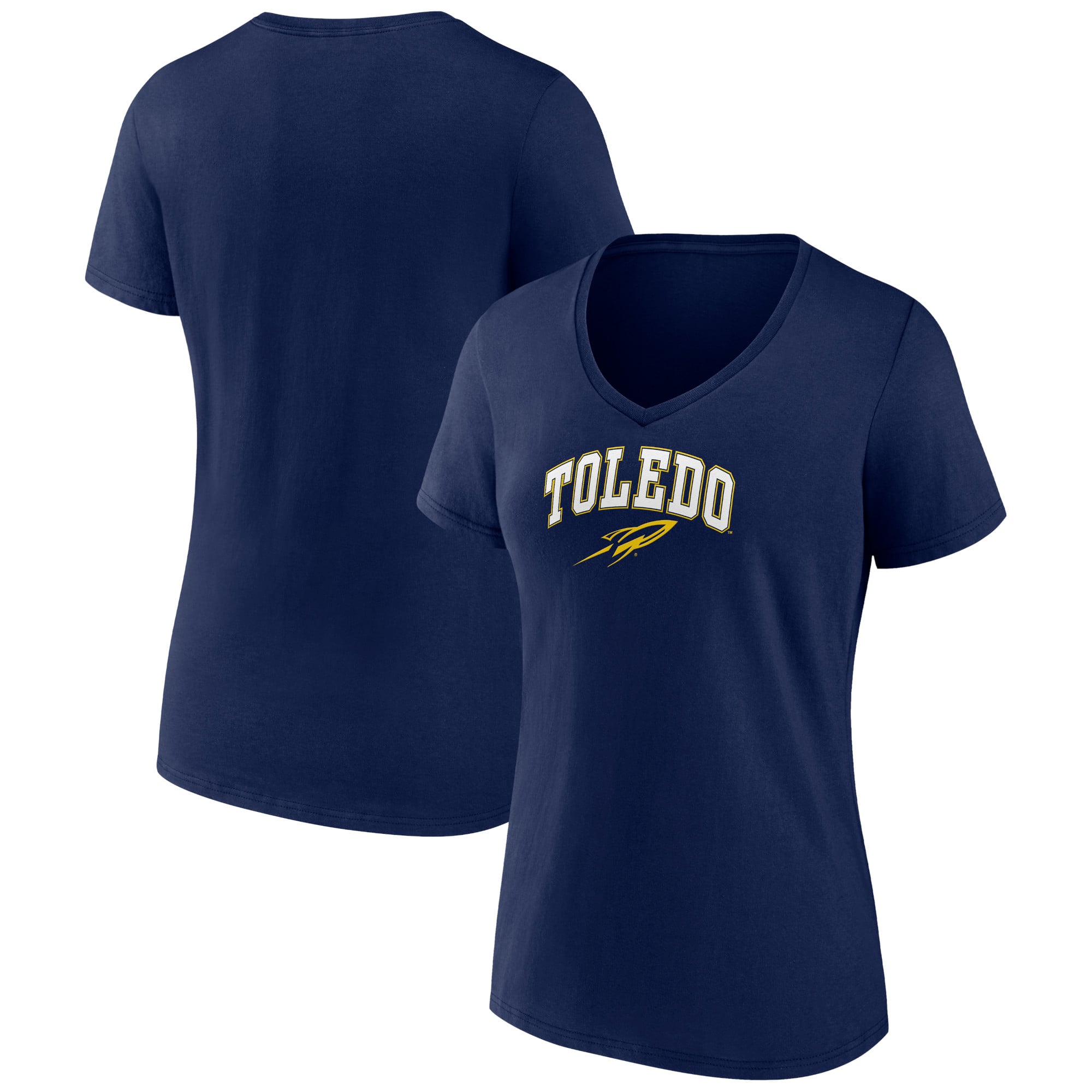 Women's Navy Toledo Rockets Campus V-Neck T-Shirt