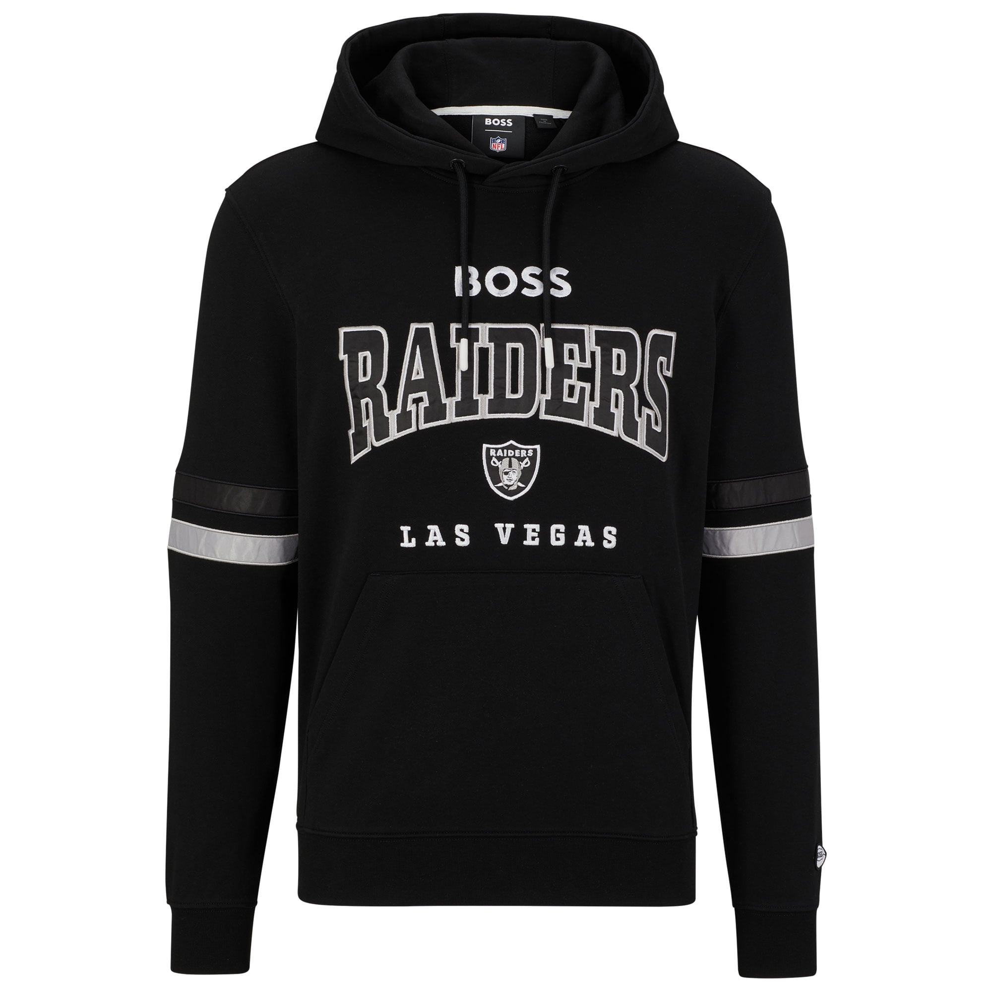 Men’s BOSS X NFL Black/White Las Vegas Raiders Touchdown Pullover Hoodie