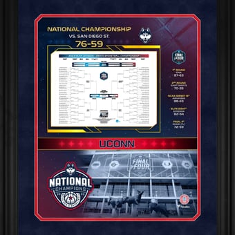 UConn Huskies 2023 NCAA Men's Basketball National Champions Framed 20" x 24" Bracket Collage Photo
