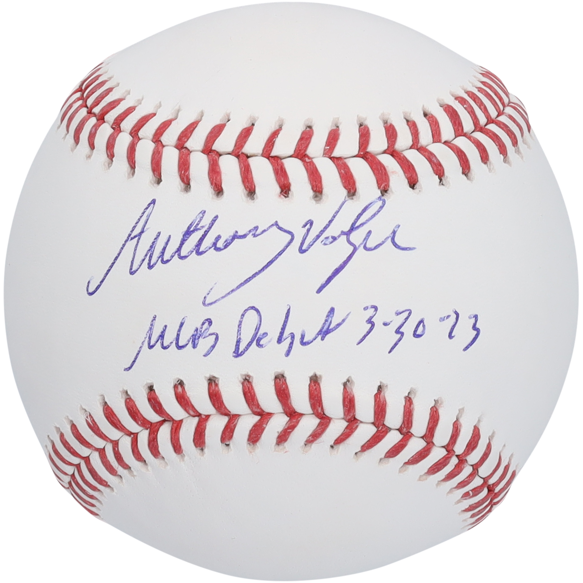 Anthony Volpe New York Yankees Autographed Baseball with "MLB Debut 3-30-23" Inscription