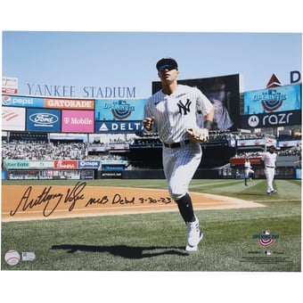 Anthony Volpe New York Yankees Autographed 16" x 20" Opening Day Photograph with "MLB Debut 3-30-23" Inscription