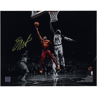 Donovan Mitchell Cleveland Cavaliers Autographed 11" x 14" Spotlight Layup Versus Boston Celtics Photograph