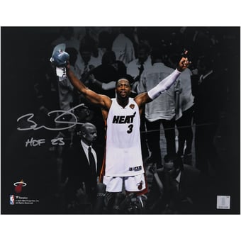 Dwyane Wade Miami Heat Autographed 11" x 14" Photograph with "HOF 23" Inscription