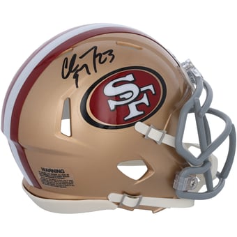 Christian McCaffrey San Francisco 49ers Autographed Riddell Speed Mini Helmet