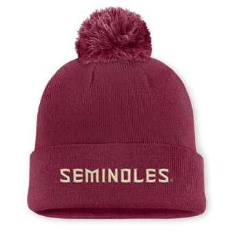 Men's Nike  Garnet Florida State Seminoles Peak Cuffed Knit Hat With Pom