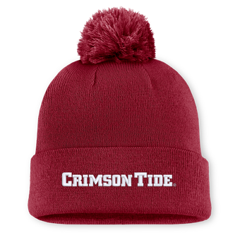 Men's Nike  Crimson Alabama Crimson Tide Peak Cuffed Knit Hat With Pom
