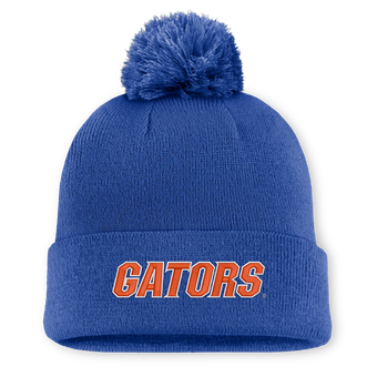 Men's Jordan Brand  Royal Florida Gators Peak Cuffed Knit Hat With Pom