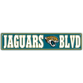 Jacksonville Jaguars 4" x 18" Team Boulevard Metal Sign