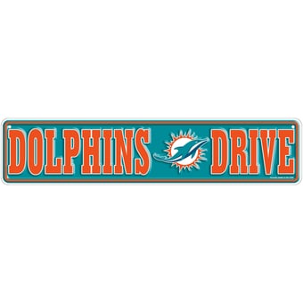 Miami Dolphins 4" x 18" Team Boulevard Metal Sign