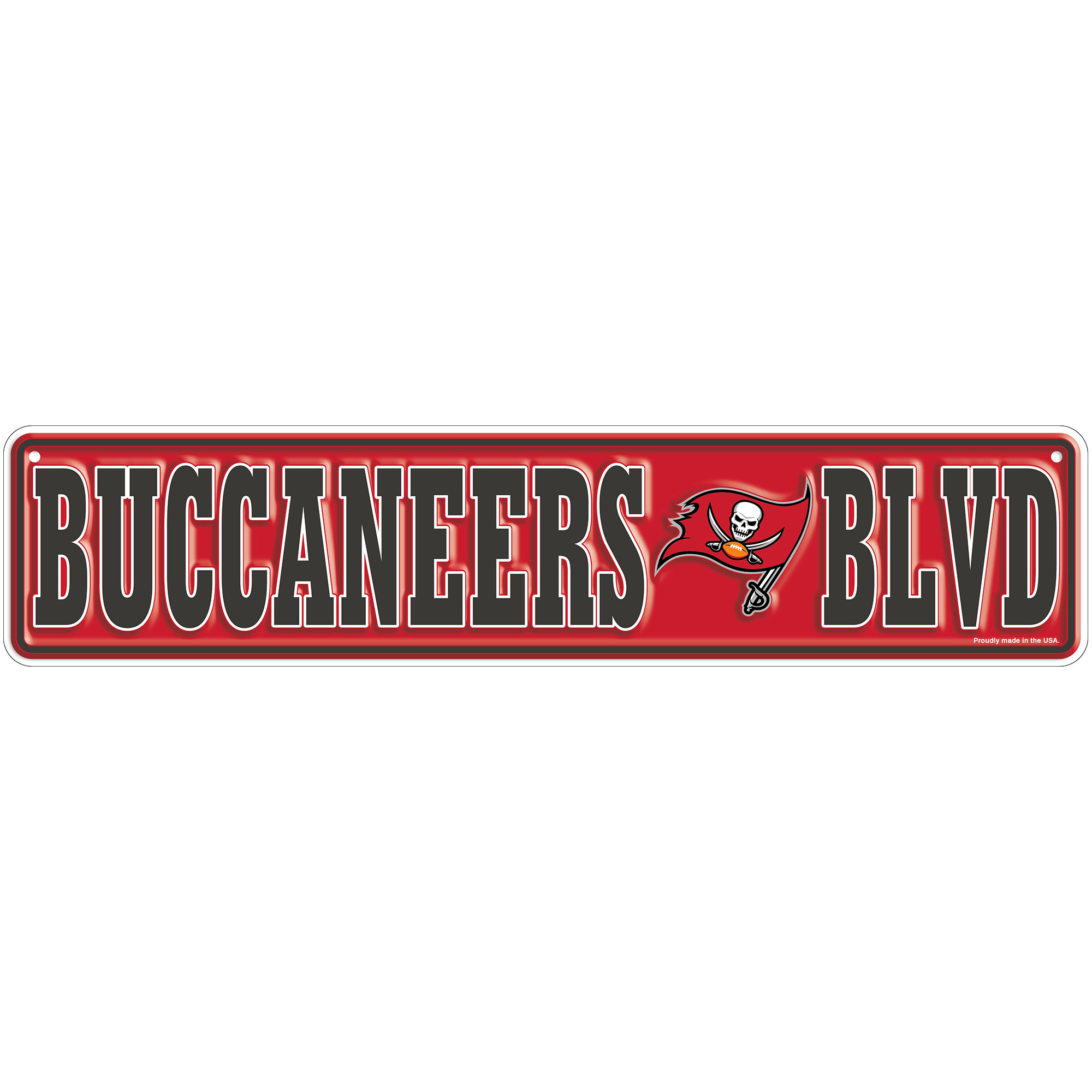Tampa Bay Buccaneers 4" x 18" Team Boulevard Metal Sign