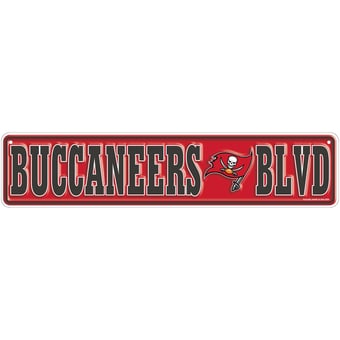 Tampa Bay Buccaneers 4" x 18" Team Boulevard Metal Sign