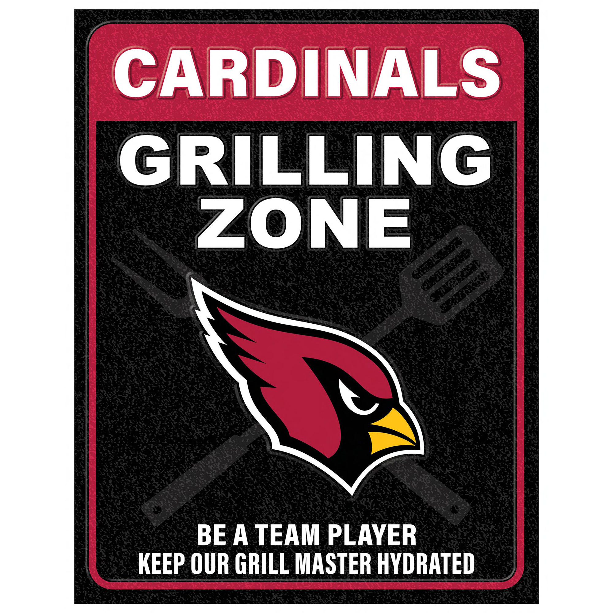 Arizona Cardinals 13" x 20" Grill Zone Metal Sign