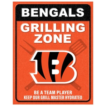 Cincinnati Bengals 13" x 20" Grill Zone Metal Sign