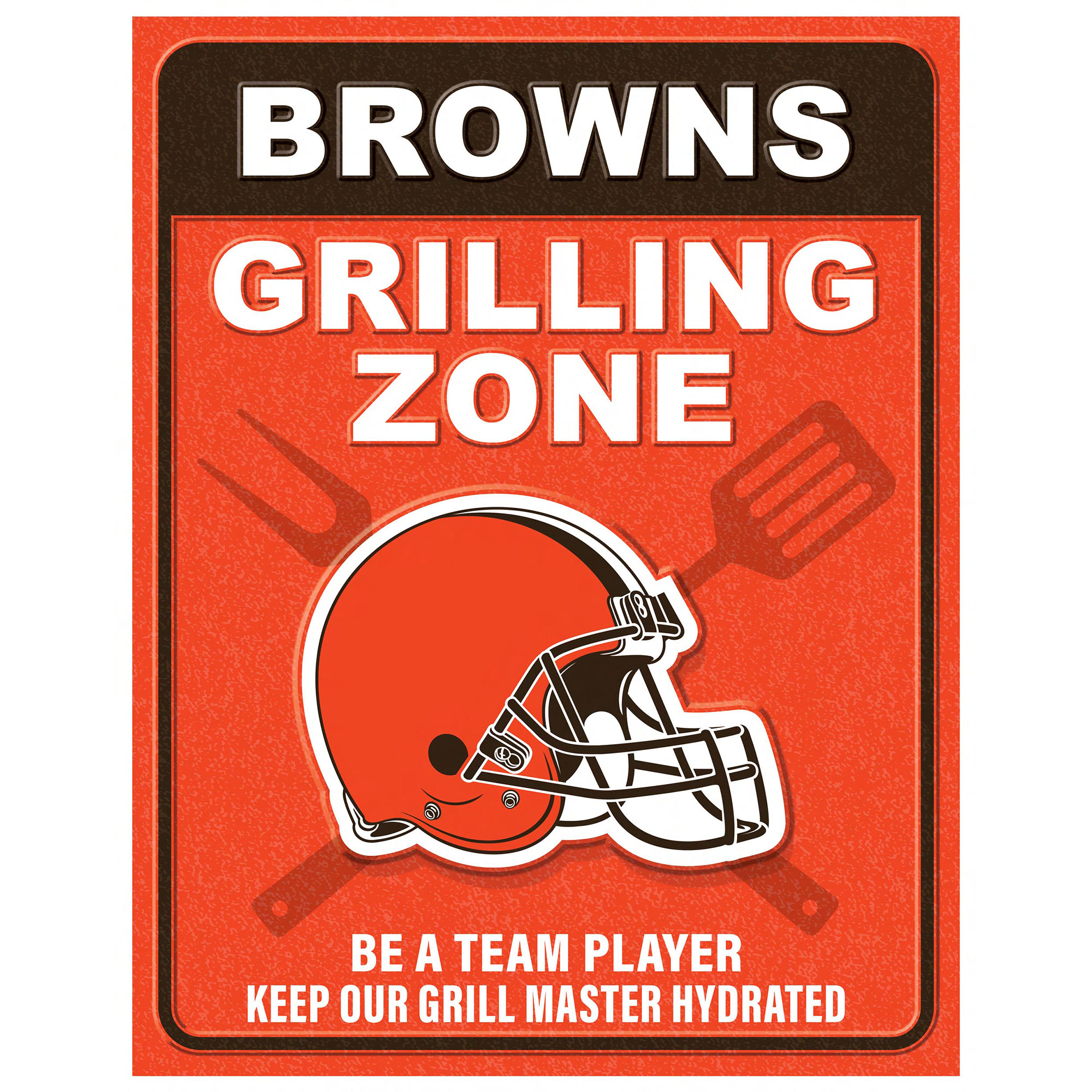 Cleveland Browns 13" x 20" Grill Zone Metal Sign