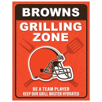 Cleveland Browns 13" x 20" Grill Zone Metal Sign