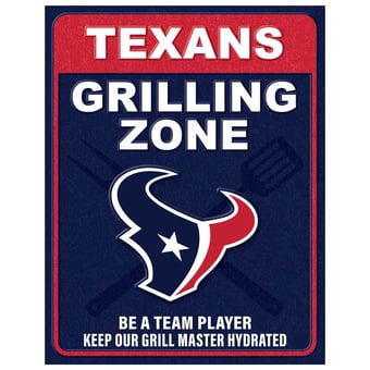 Houston Texans 13" x 20" Grill Zone Metal Sign