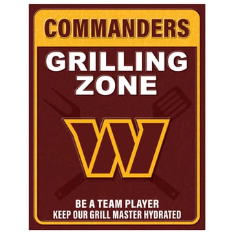 Washington Commanders 13" x 20" Grill Zone Metal Sign