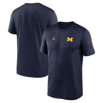 Men's Jordan Brand Navy Michigan Wolverines 2025 Sideline Small Logo Legend Dri-FIT T-Shirt