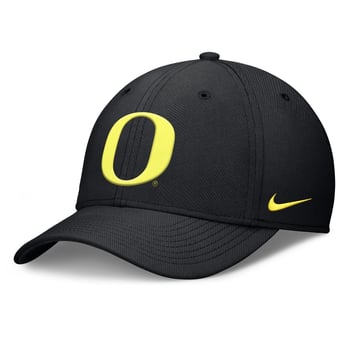 Men's Nike Black Oregon Ducks Rise SwooshFlex Dri-FIT Hat