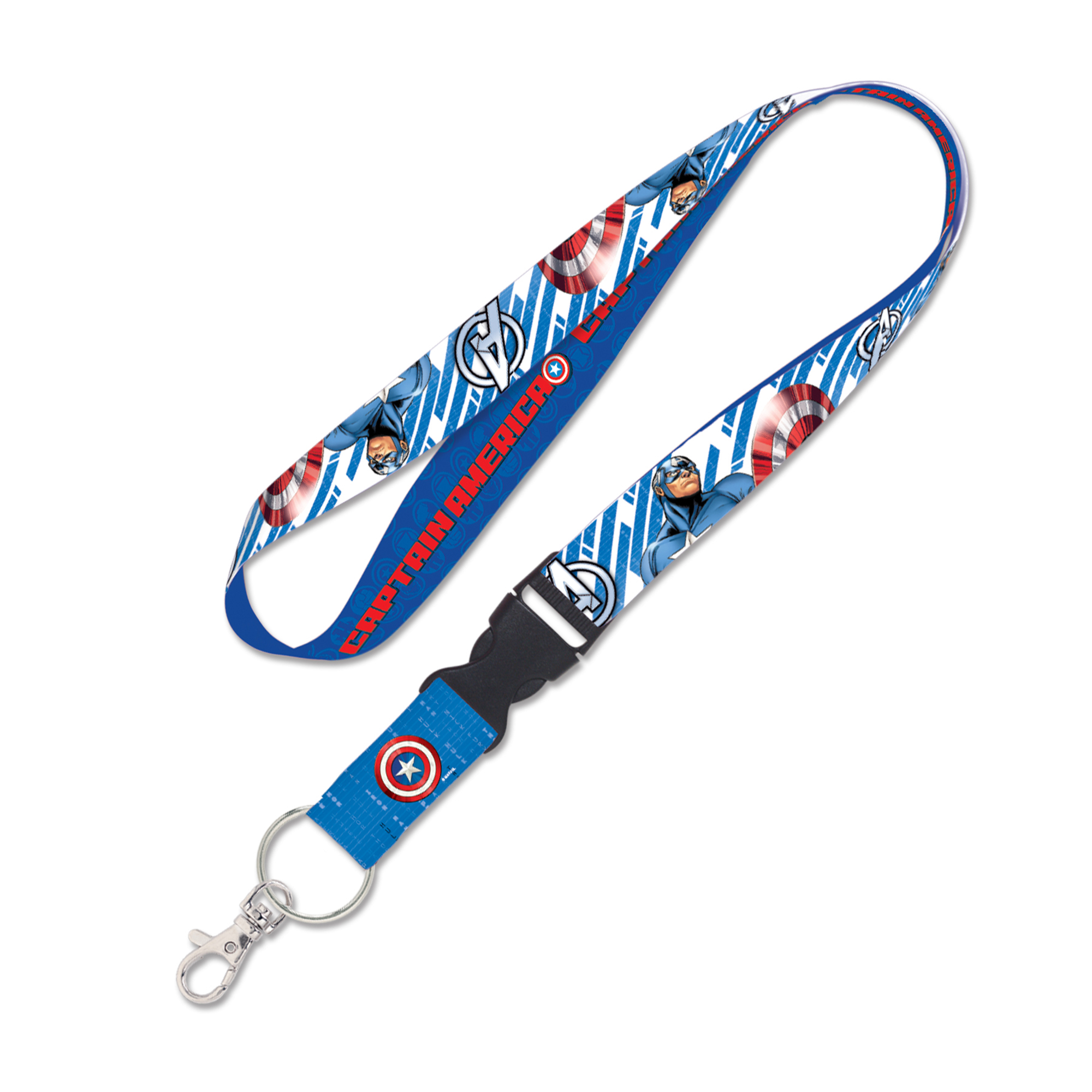WinCraft Captain America Lanyard with Detachable Buckle WinCraft Captain America Lanyard with Detachable Buckle