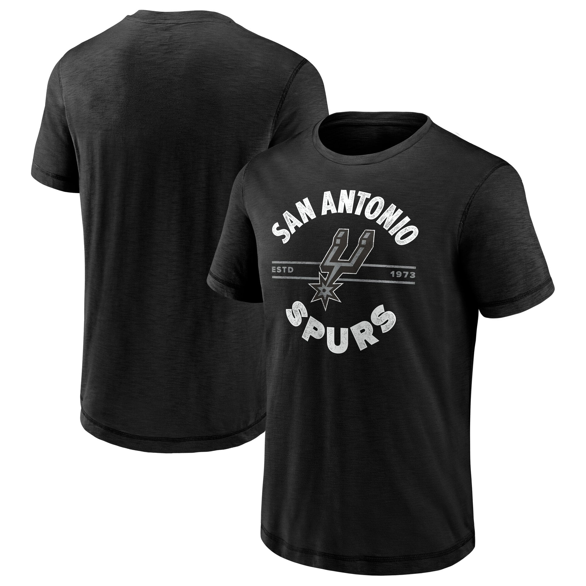 Men's Fanatics  Black San Antonio Spurs Established Slub T-Shirt