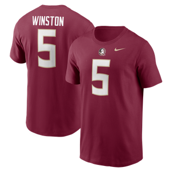 Men's Nike Jameis Winston Garnet Florida State Seminoles Name & Number T-Shirt
