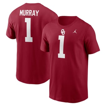 Men's Jordan Brand Kyler Murray Crimson Oklahoma Sooners Name & Number T-Shirt