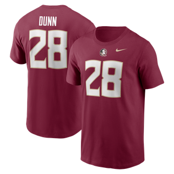 Men's Nike Warrick Dunn Garnet Florida State Seminoles Name & Number T-Shirt