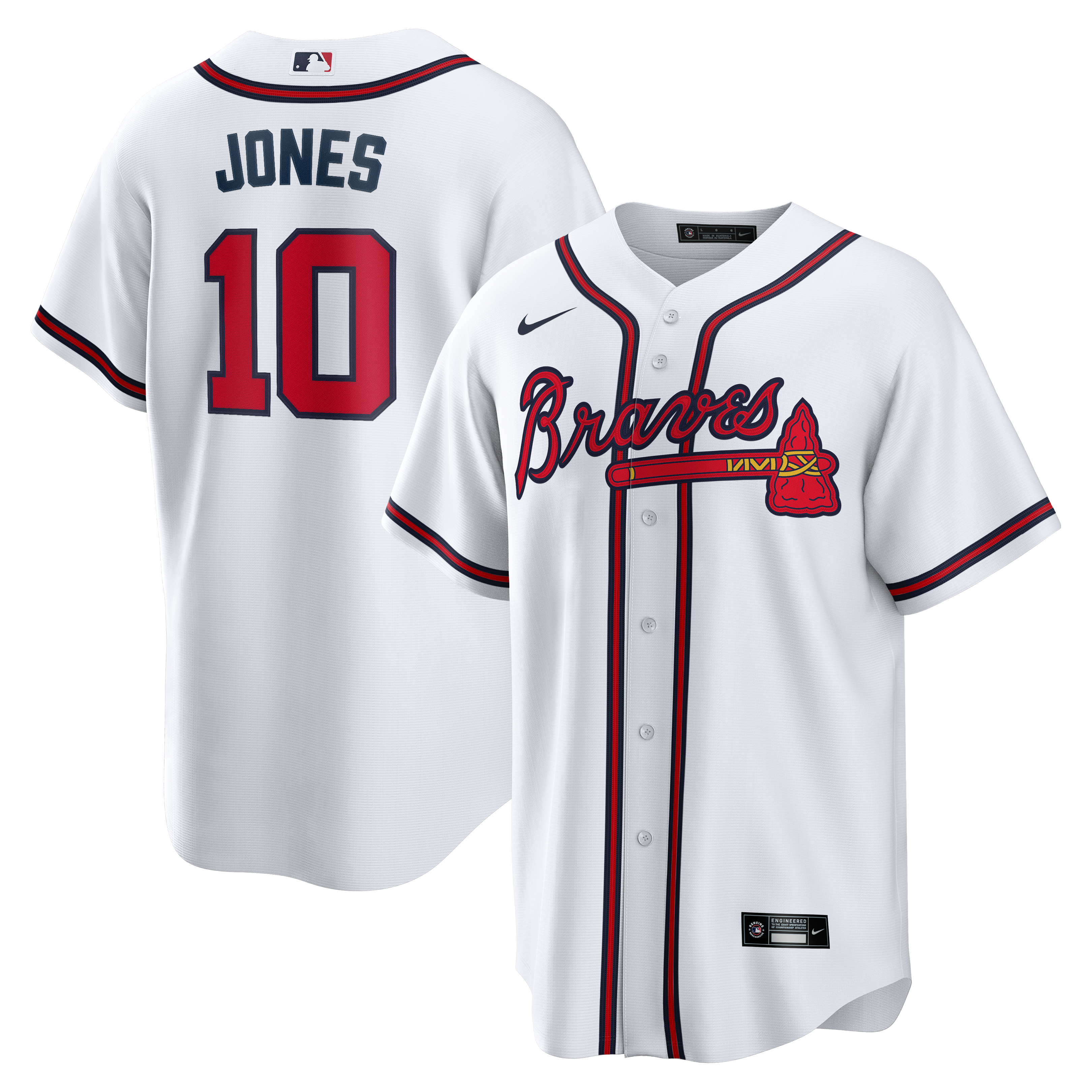 Men's Nike Chipper Jones White Atlanta Braves Home Retired Player Replica Jersey