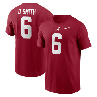 Men's Nike DeVonta Smith Crimson Alabama Crimson Tide Name & Number T-Shirt